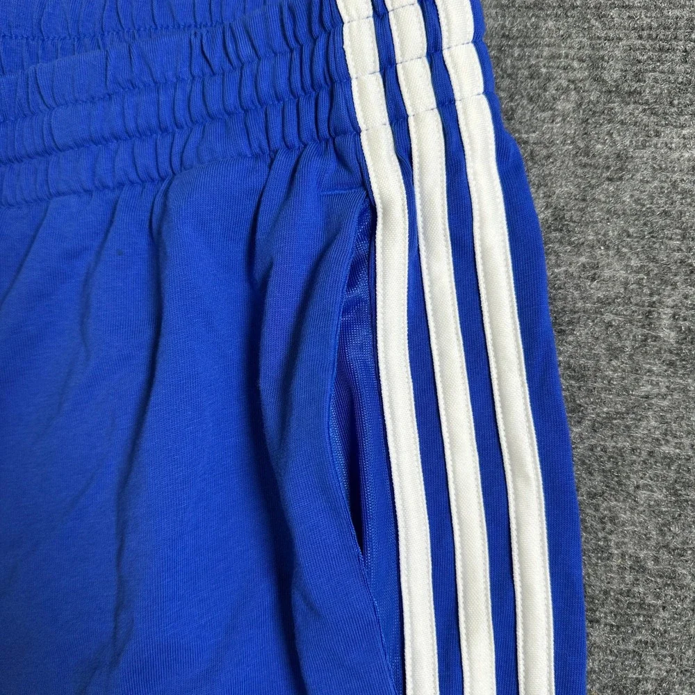 Adidas Mens 2XL Royal Blue 3-Stripe Athletic Shorts Drawstring Pockets